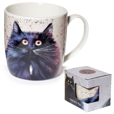 Taza de porcelana con gato de Kim Haskins