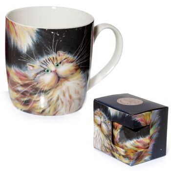 Tasse en porcelaine chat arc-en-ciel Kim Haskins 6