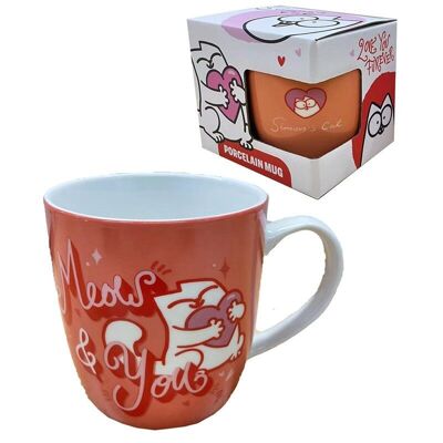 Red Valentine's Simon's Cat Porcelain Mug