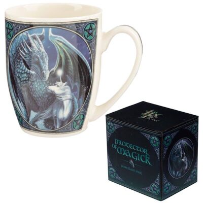 Taza de porcelana Lisa Parker Protector of Magick Dragon