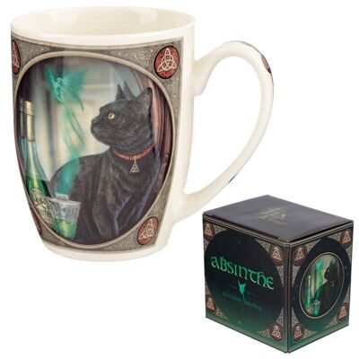 Tasse en porcelaine de chat d'absinthe Lisa Parker