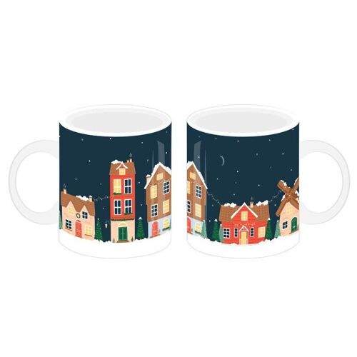 Christmas Village Porcelain Mug