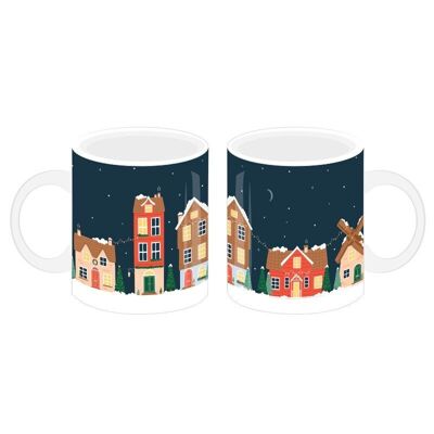 Tasse en porcelaine Village de Noël