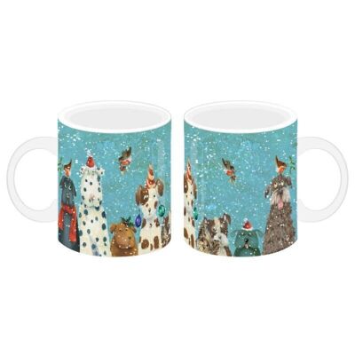 Jan Pashley Navidad Perros Taza de Porcelana