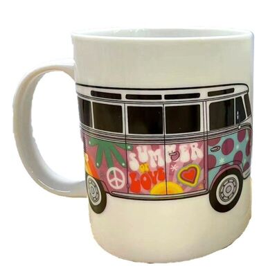 Volkswagen VW T1 Camper Bus Summer Love Porcelain Mug