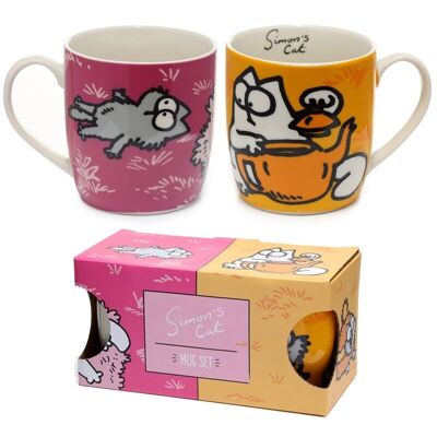 Simon's Cat Set of 2 Porcelain Mugs