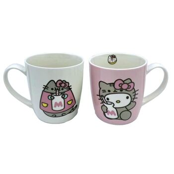 Ensemble de 2 tasses en porcelaine Hello Kitty & Pusheen 1