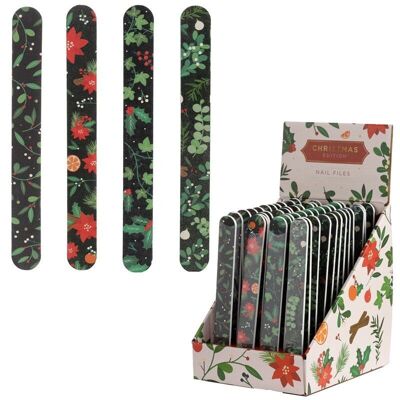 Floral Christmas Berries and Mistletoe Nail File