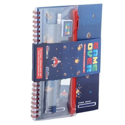 Game Over  Notepad & Pencil Case 6 Piece Stationery Set