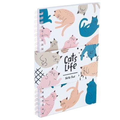 Quaderno A5 a righe con rilegatura a spirale Cat's Life