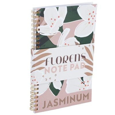 Florens Jasminum Spiral Bound A5 Lined Notebook