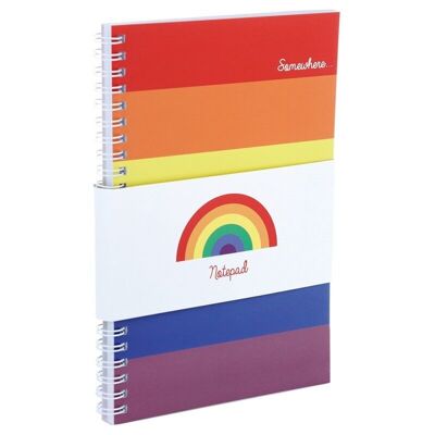 Somewhere Rainbow Spiral Bound Cuaderno forrado A5