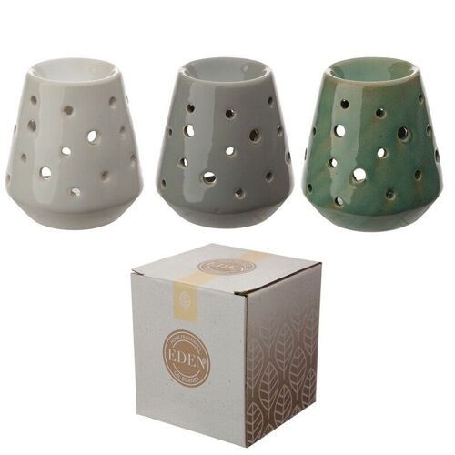 Eden Tapered Ceramic Oil Burner with Circular Cut-outs