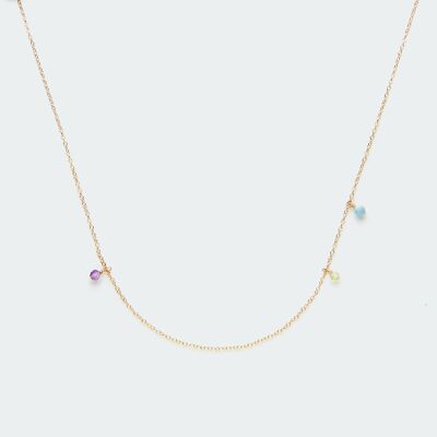 Minimal Bloom palette necklace gold