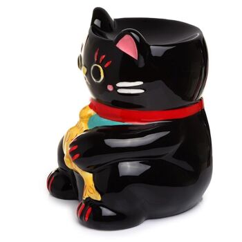 Brûleur à mazout noir en céramique Lucky Cat Maneki Neko 5
