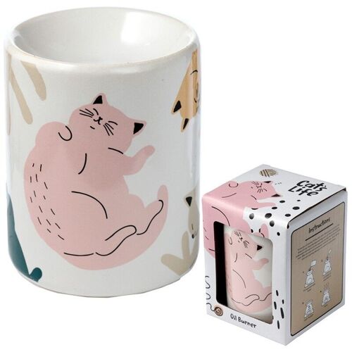 Cats Life Printed Ceramic Oil Burner