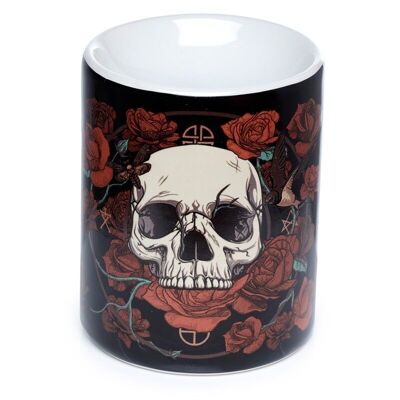 Skulls & Roses Bedruckter Keramik-Ölbrenner