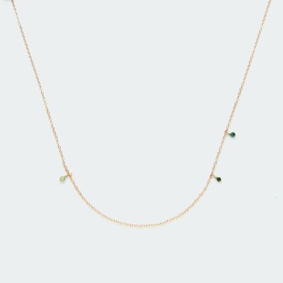 Minimal Forest palette necklace gold