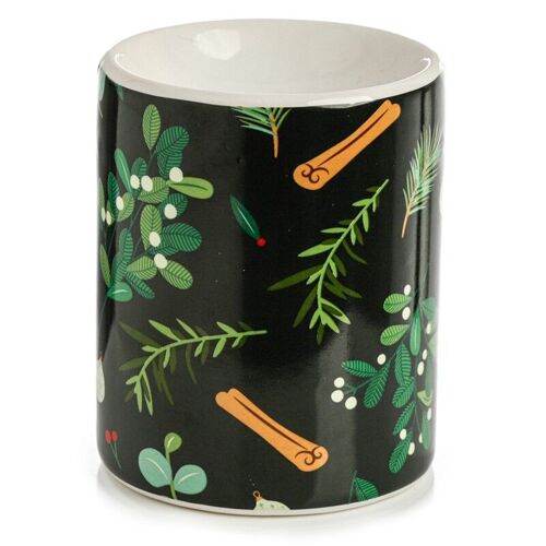 Mistletoe & Pine Christmas Printed Ceramic Oil Burner