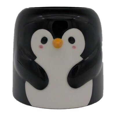 Quemador de aceite de cerámica en forma de pingüino