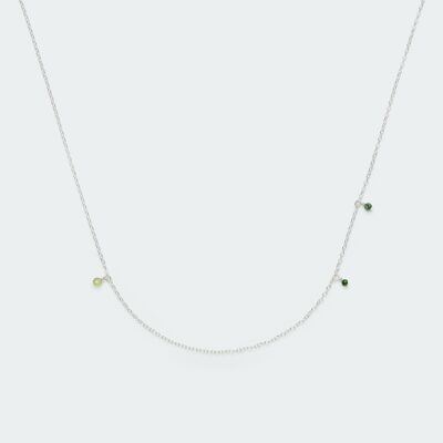 Minimal Forest palette necklace silver