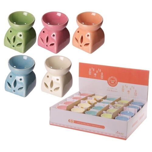 Bright Single Colour Leaf Cutout Oil Burner