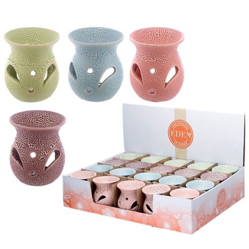 Small Textured Ceramic Oil Burners with Cut Out Pattern