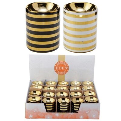 Eden Metallic Gold Stripe Ceramic Mini Oil Burner