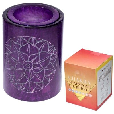 Purple Soapstone Carved Chakra Oil Burner