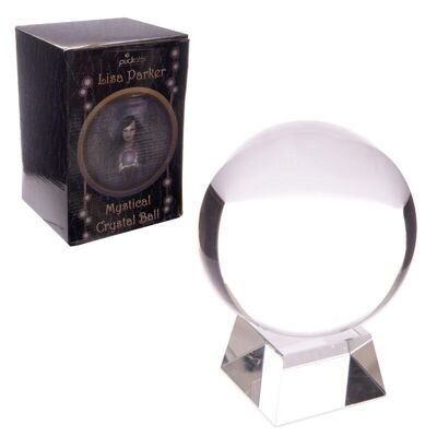 Bola de cristal con soporte de cristal y caja de regalo de 10 cm