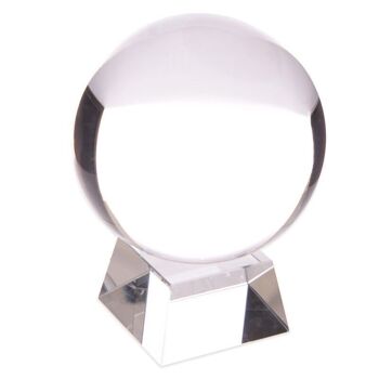 Boule de cristal avec support en verre et boîte cadeau 10 cm 2