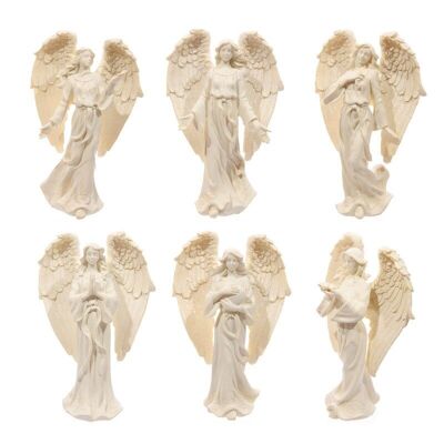 Figura ángel de pie crema 17cm