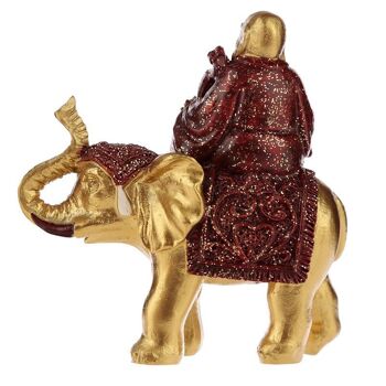 Bouddha chanceux assis sur un éléphant scintillant 5