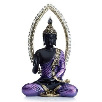 Bouddha thaï noir et or méditant 3
