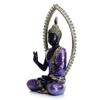Bouddha thaï noir et or méditant 4