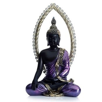 Bouddha thaï noir et or méditant 7