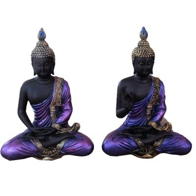 Schwarzer und lila thailändischer Buddha Lotus