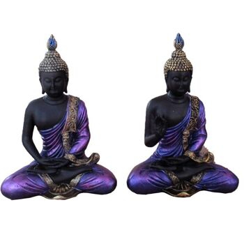 Lotus bouddha thaï noir et violet 1