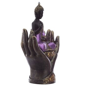 Bouddha thaï violet et noir dans les mains 2