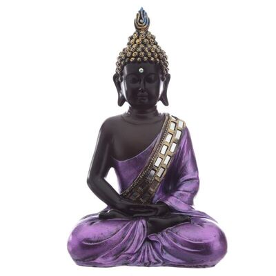 Contemplación de Buda tailandés púrpura y negro
