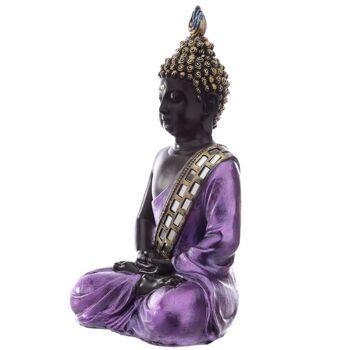 Contemplation du bouddha thaïlandais violet et noir 2