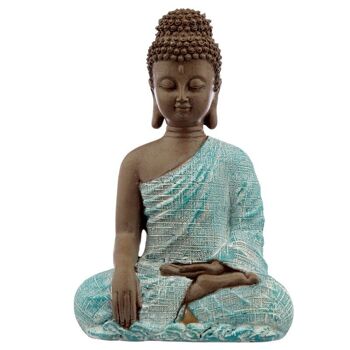 Bouddha Thaï, Marron, Blanc et Turquoise - Paix 1