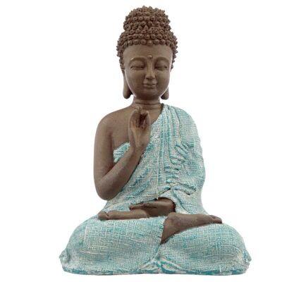 Buda tailandés, marrón, blanco y turquesa - Meditación