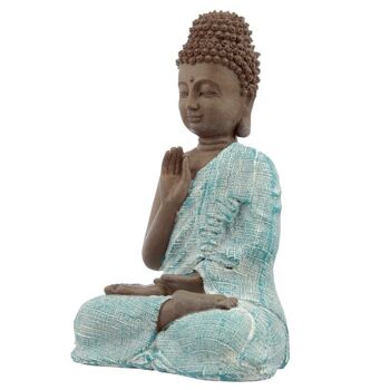 Bouddha Thaï, Marron, Blanc et Turquoise - Méditation 4