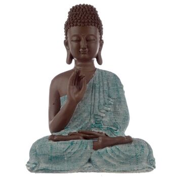 Bouddha Thaï Marron, Blanc et Turquoise - Lumières 1