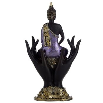 Bouddha thaïlandais violet, or et noir assis dans les mains 7