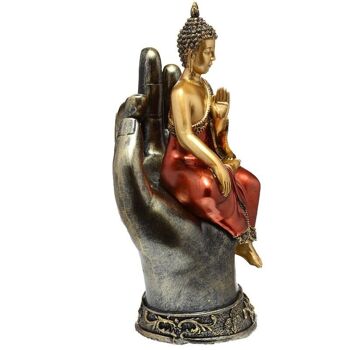 Bouddha thaï or et rouge assis dans une main 4