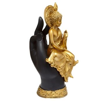 Bouddha thaïlandais d'or se reposant dans une main 8