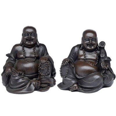 Peace of the East Effet Bois Brossé Lucky Buddha