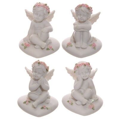 Cherubs With Pink Roses Sitting on a Heart